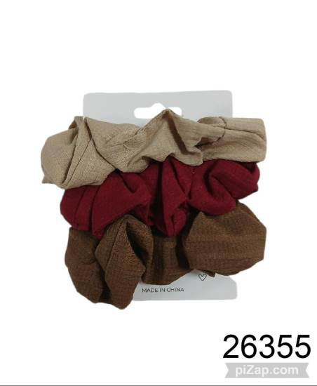 Imagen de SCRUNCHIES DE PELO X3 BEIGE/BORDO Y MARRON 5.26